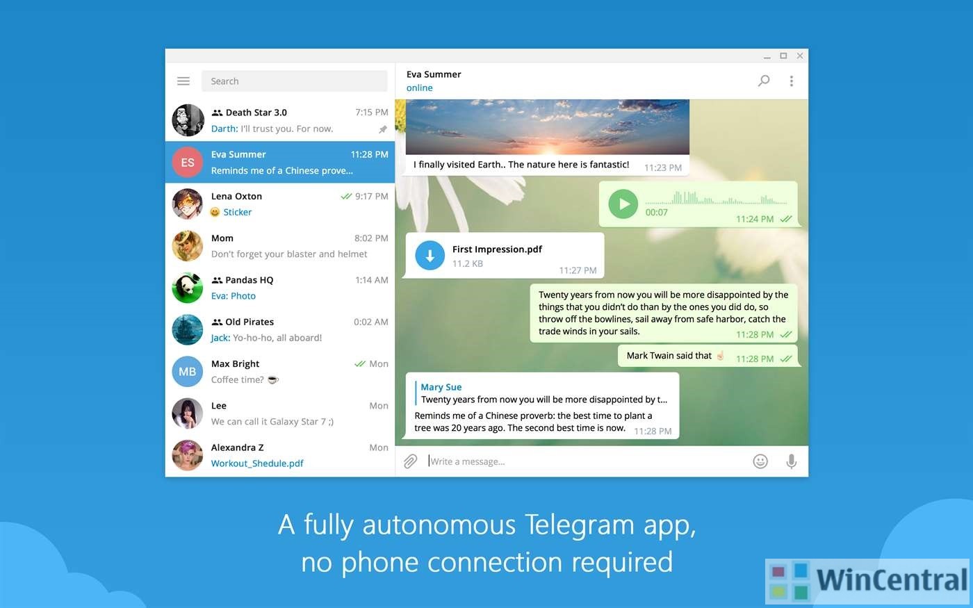 Telegram on Windows 10 updated with new features WinCentral