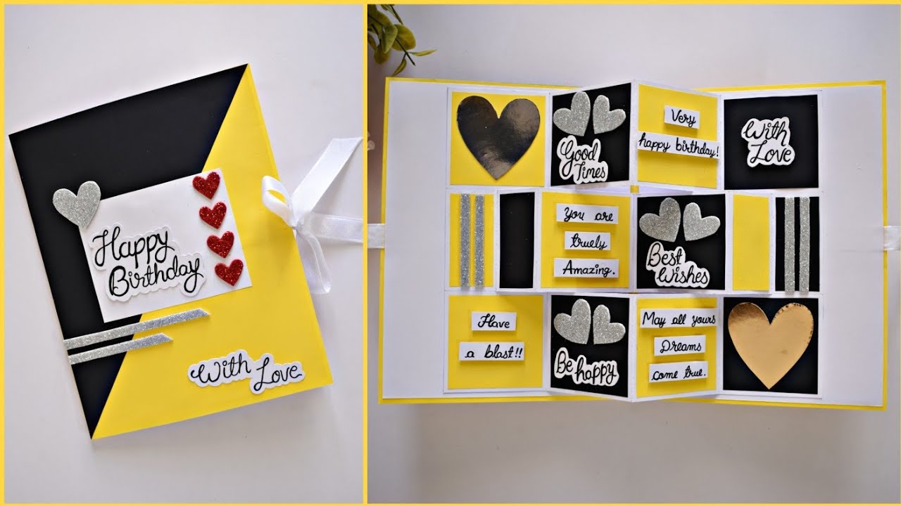 Easy Greeting Card for Birthday How to make Trifold Card Beautiful