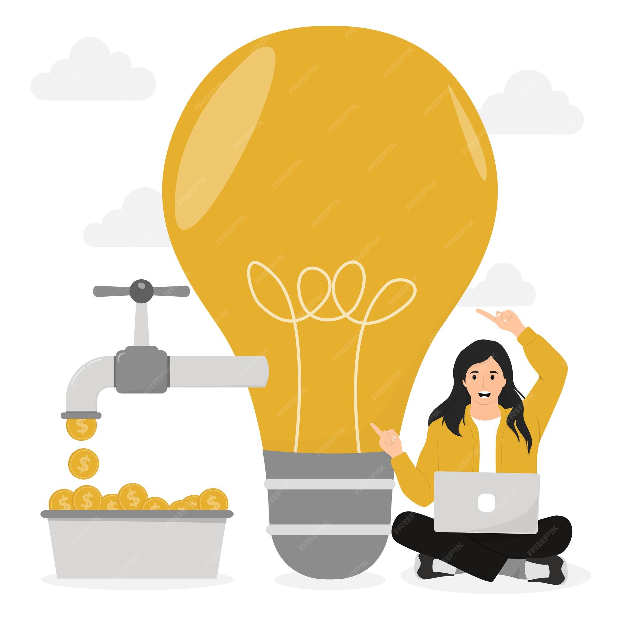 Premium Vector Flay vector generate revenue or income business idea