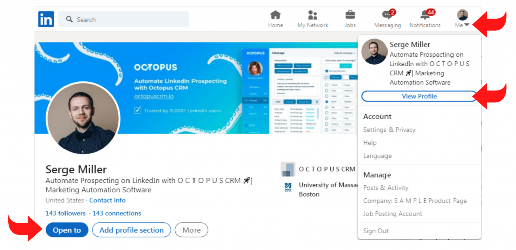 Create a Catchy LinkedIn Profile Picture Examples Octopus CRM
