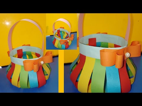 Beautiful paper basket diy basket how to make paper basket easy