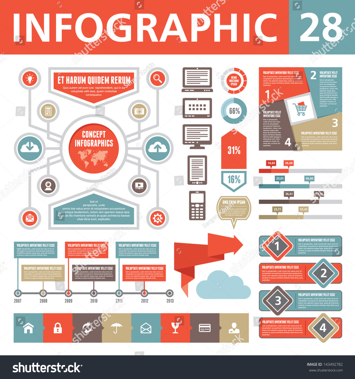 Infographics Vector Design Elements In Flat Style For Presentation