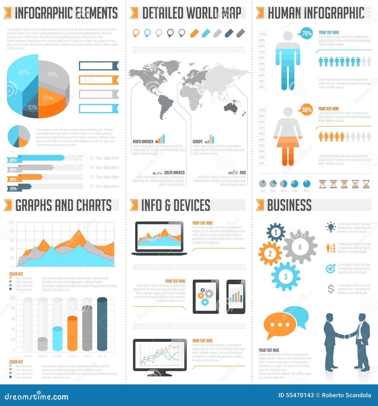 Vector Infographics set stock vector Illustration of blue 55470143