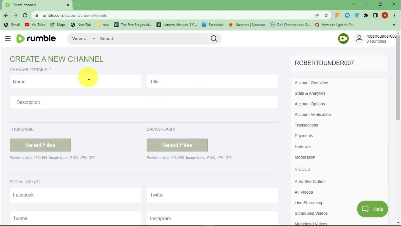 How To Create a Rumble Channel Rumble Channel Setup YouTube