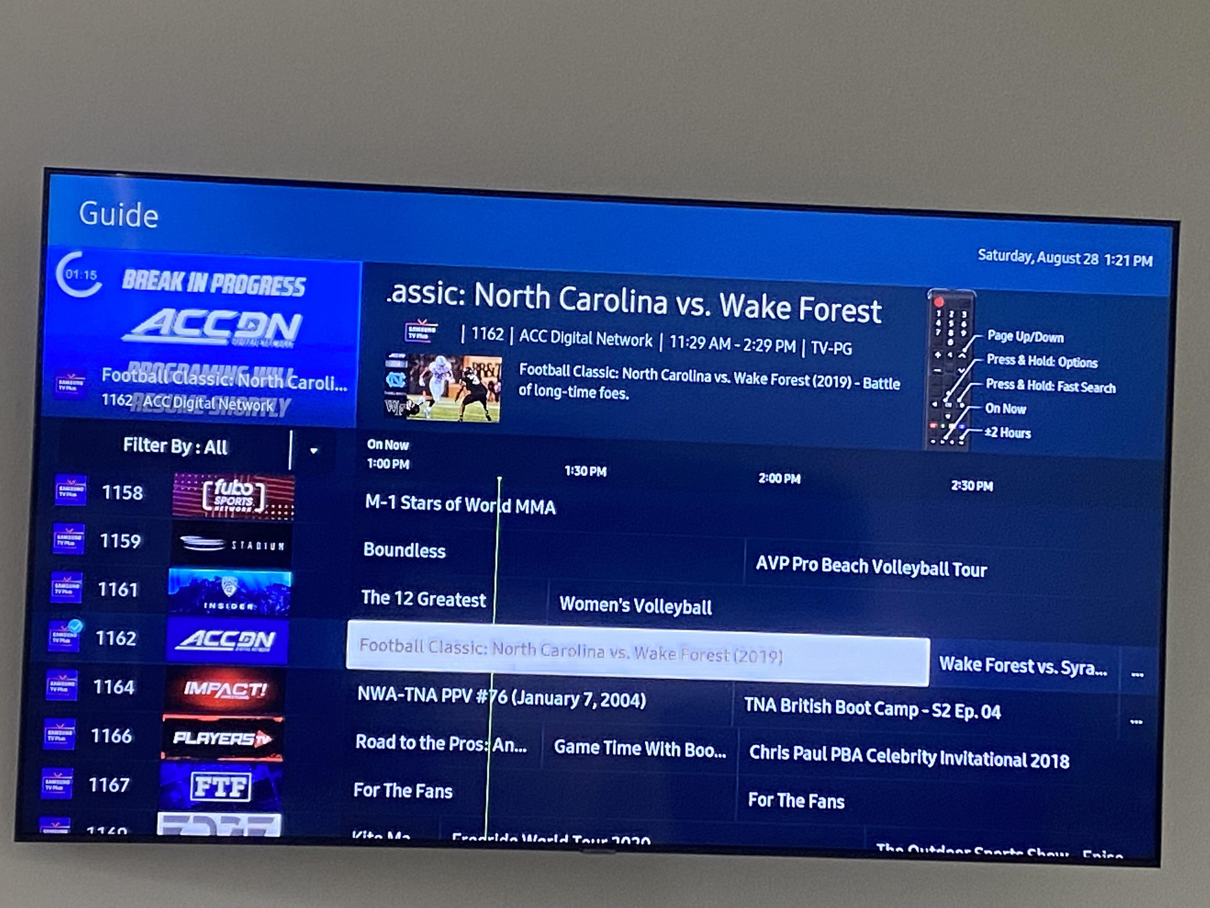How is ACC Network not on Comcast but it is on my free Samsung TV Plus