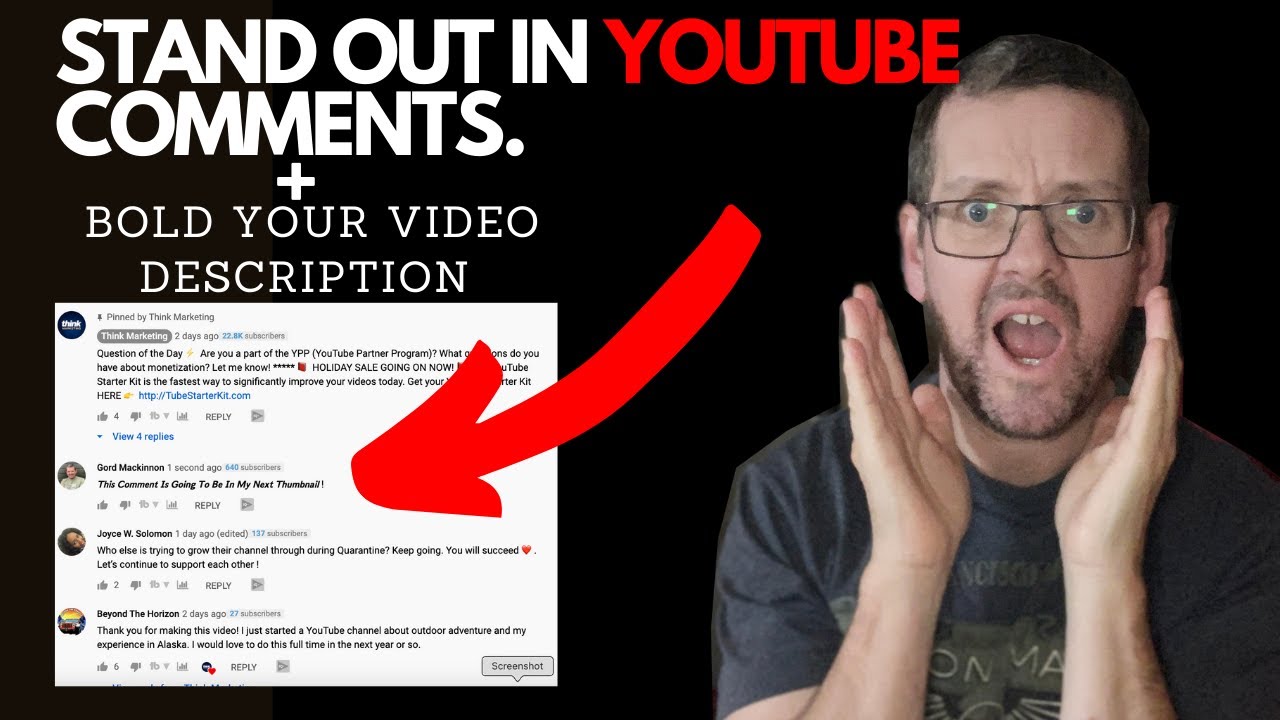 Bold text your youtube description YouTube