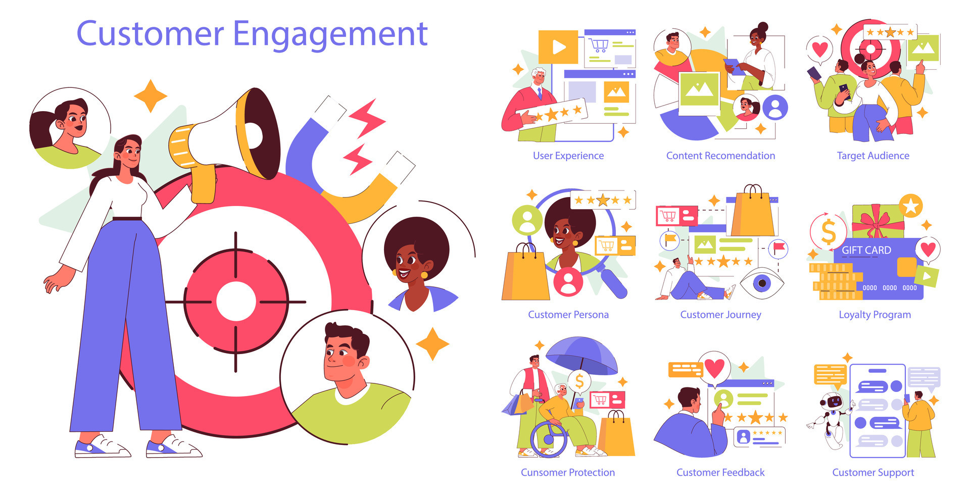 Customer Engagement Flat Illustration 45374686 Vector Art at Vecteezy