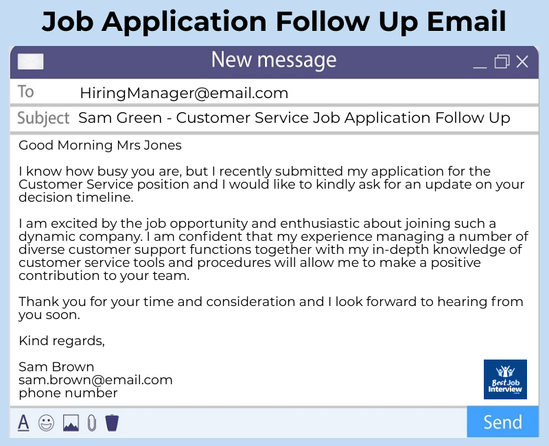 Job Application Follow Up Email Examples Job interview advice Job