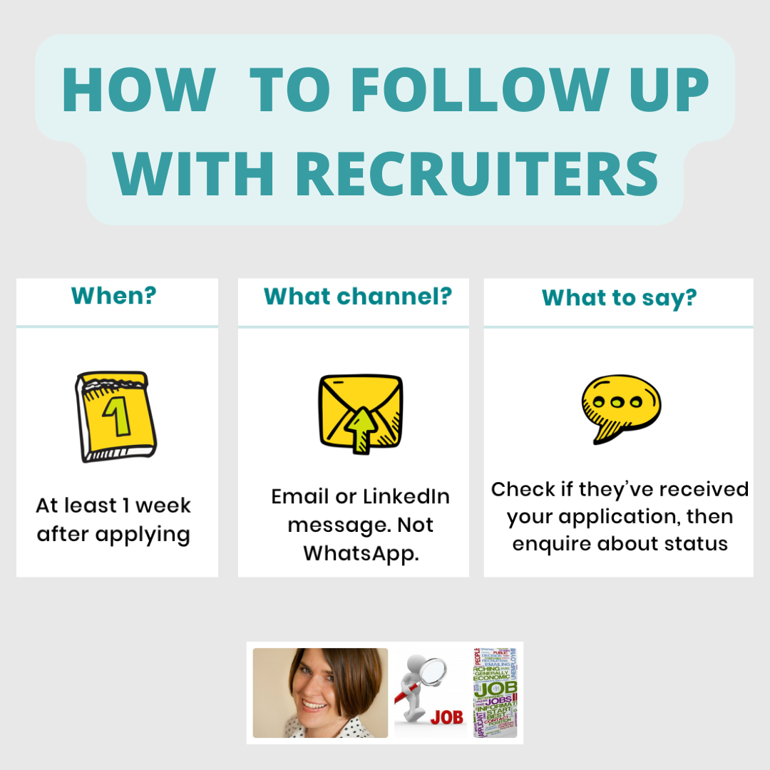 How to follow up with recruiters When At least 1 week after