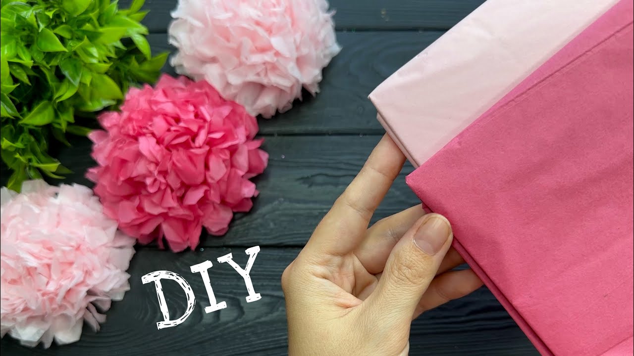 How to make Easy Tissue Paper Flowers DIY Paper Craft Tutorial YouTube