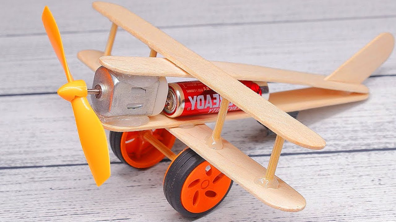 How to make A Plane with DC Motor Toy Wooden Plane DIY YouTube