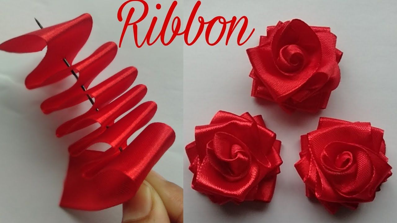 DIY Ribbon Flowers How to make ribbon flowers Easy making with