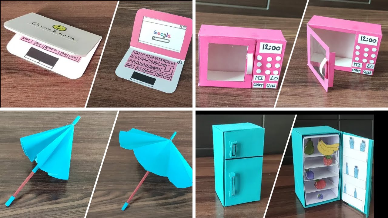 DIY 4 Miniature Accessories 4 Easy DIY Miniature Doll Craft Doll
