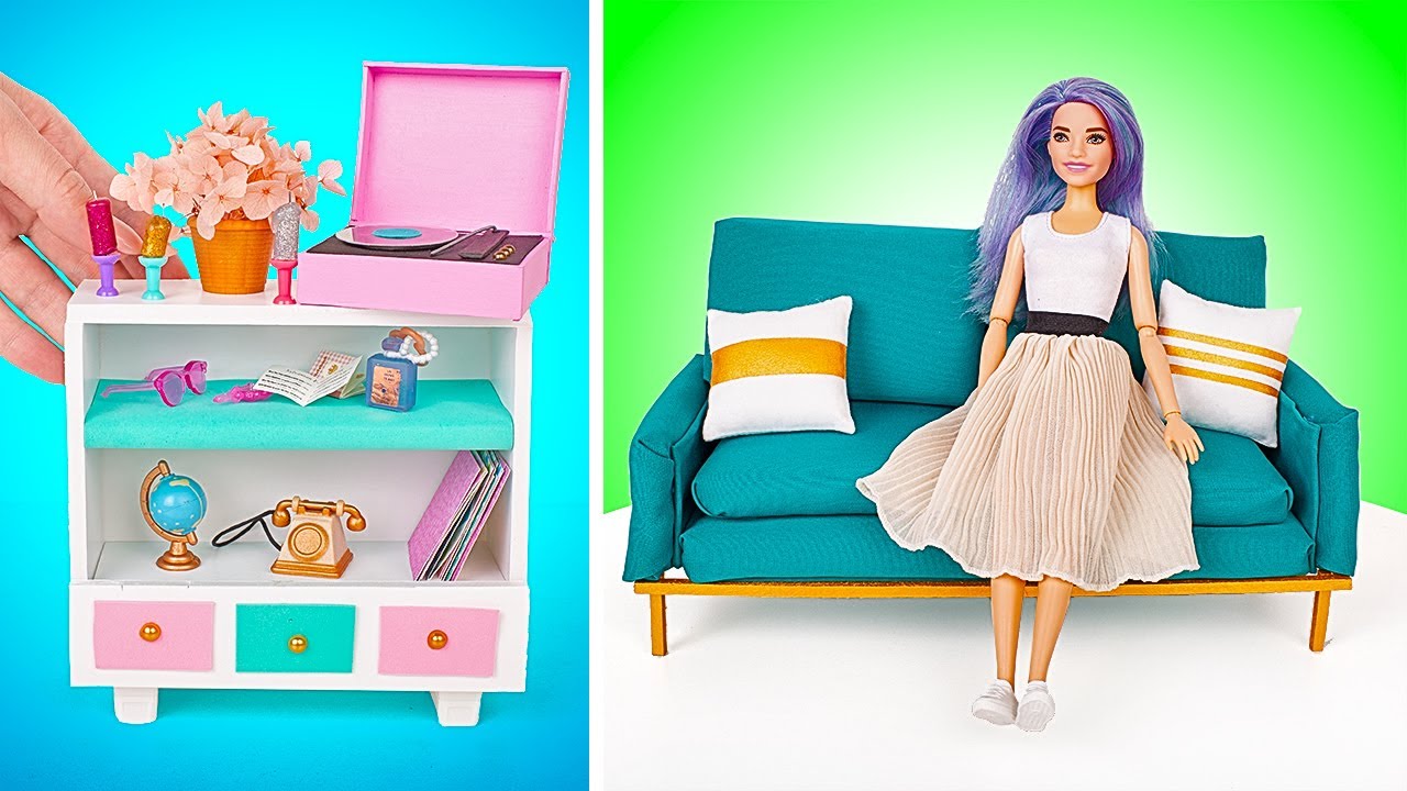 DIY Mini Furniture For Dollhouse Cool Doll Crafts YouTube