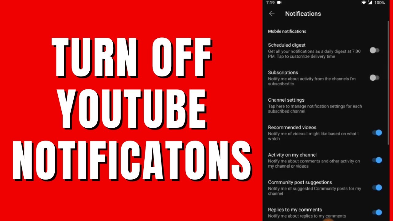 How To Turn Off YouTube Notifications Computer Mobile YouTube