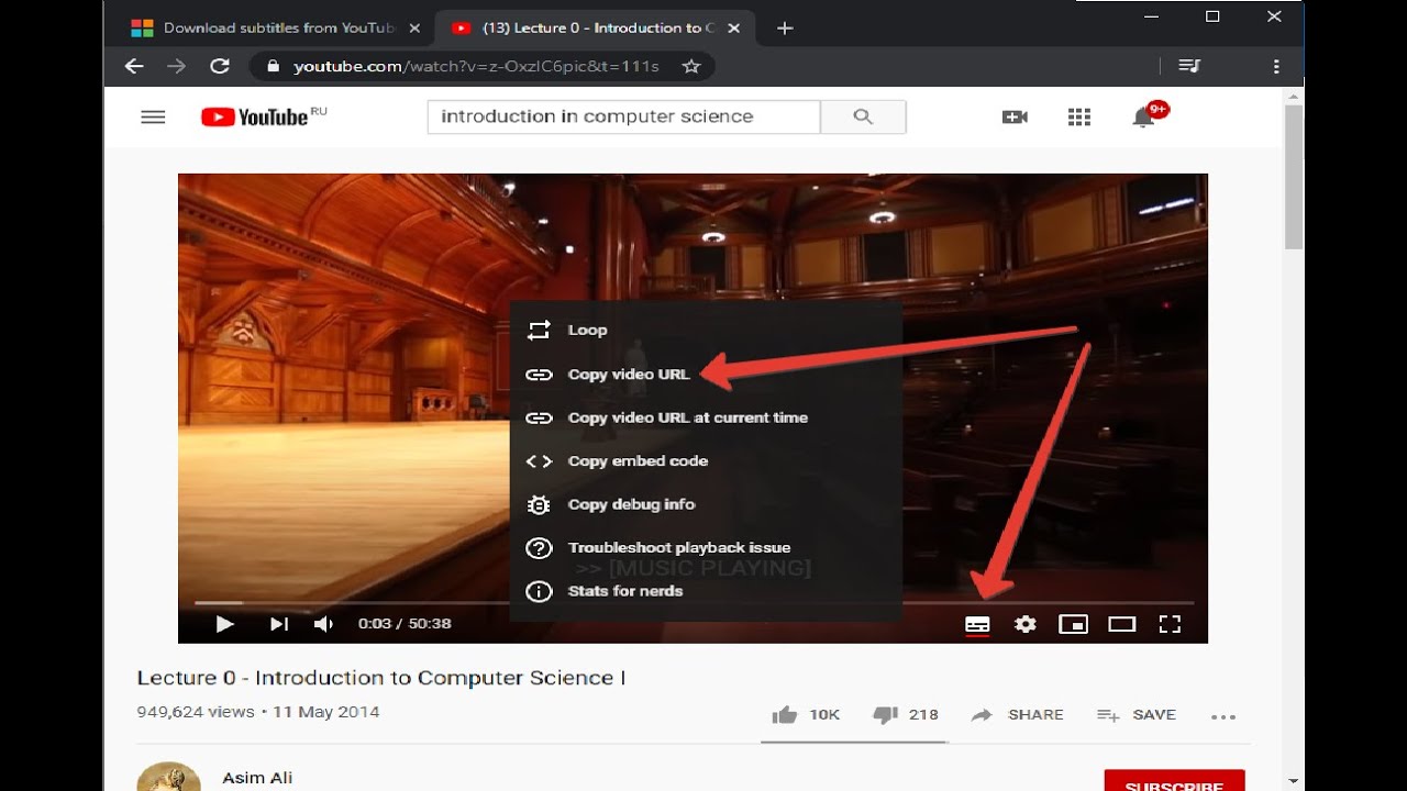 How To Download Or Copy YouTube Subtitles In PC YouTube