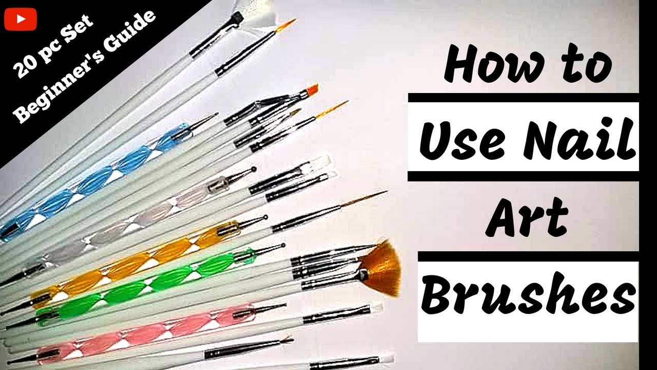 How to USE NAIL ART BRUSHES REVIEW of 20pcs nail art brush set