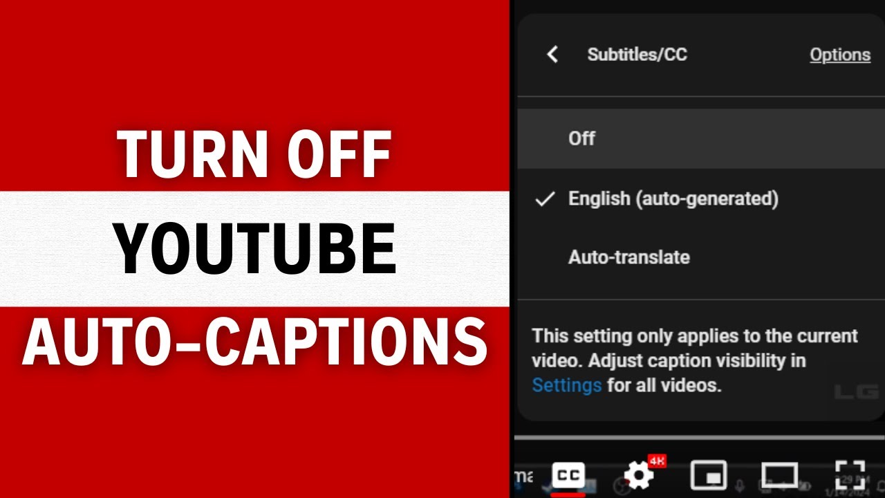 How to Turn OFF Automatic Subtitles in YouTube Turn Automatic Closed