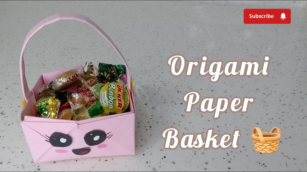 How To Make Easy Paper Basket Origami Paper Basket Paper Craft