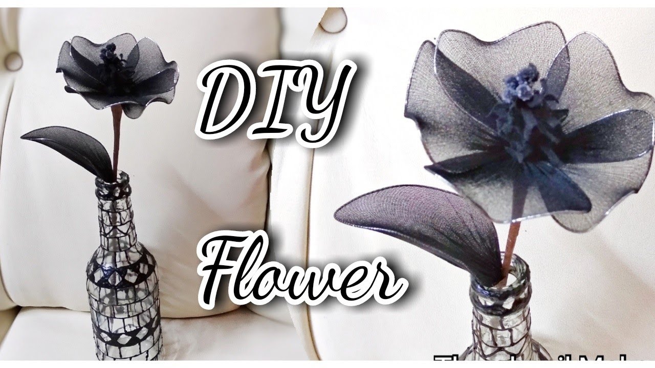 DIY Nylon Stocking Net Flowers Tutorial How to make Stocking Net
