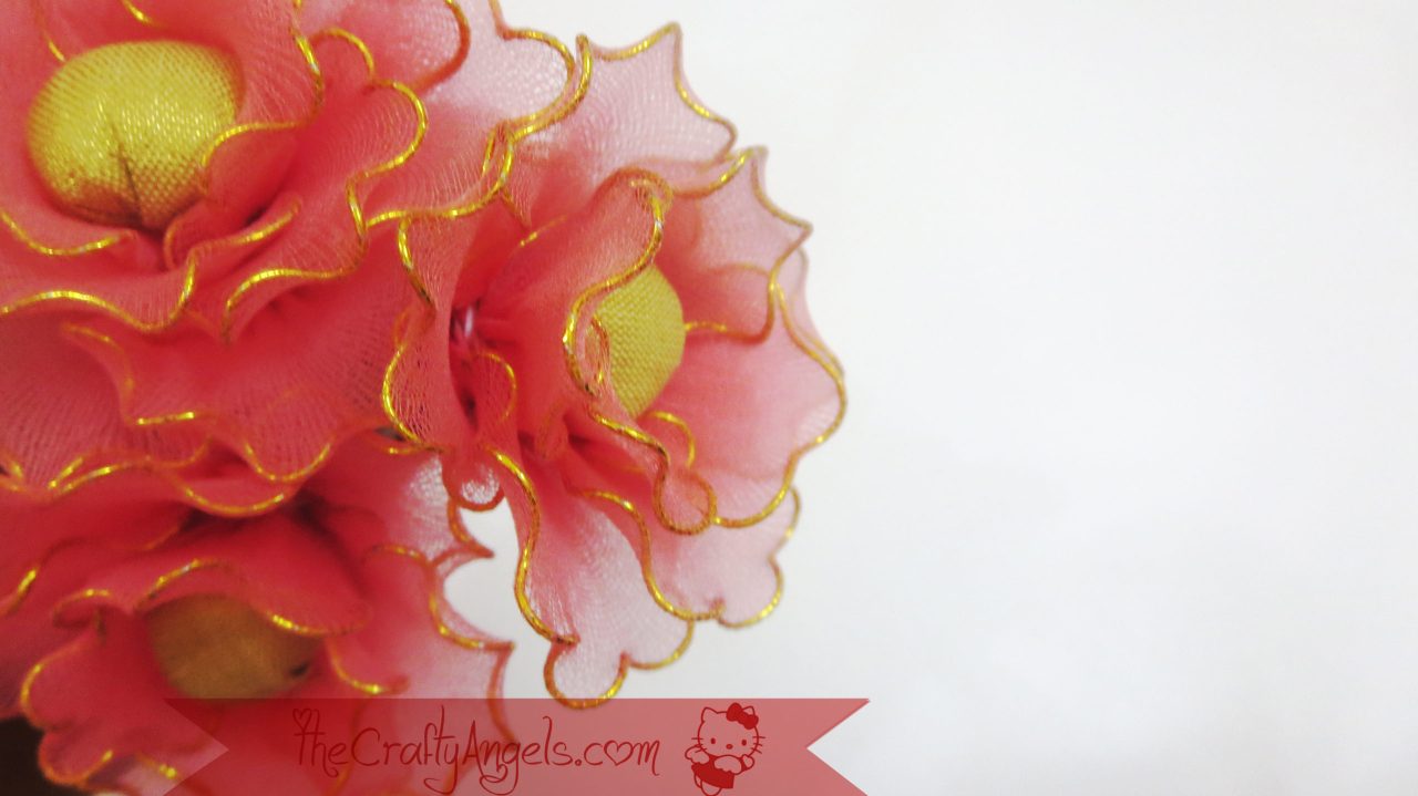 Easy Stocking Flower tutorial The Crafty Angels