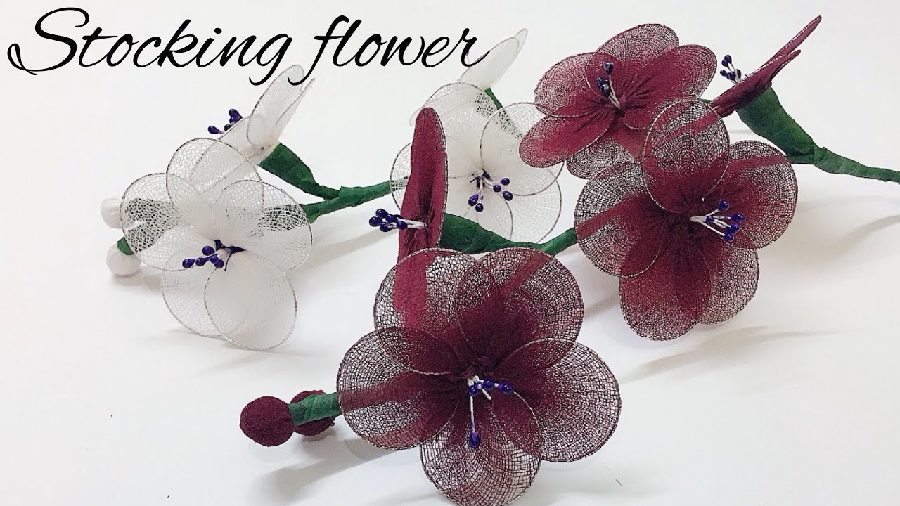 Flower using elastic nylon stockingseasy flowerflower stockingsDIY