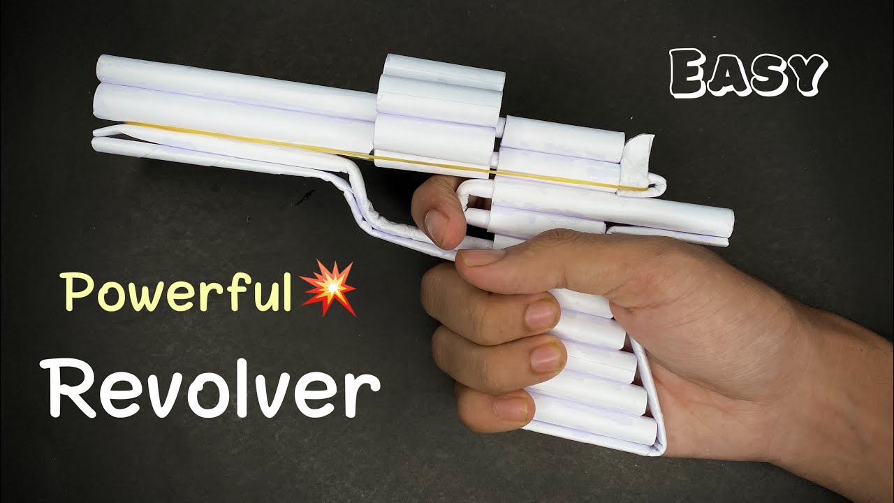 Powerful Paper Gun Pistol With Trigger How to Make a Paper Revolver