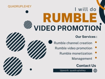 Rumble video promotion rumble channel creation Upwork