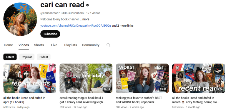 Top 10 Book YouTube Channels Influencers Read Blog