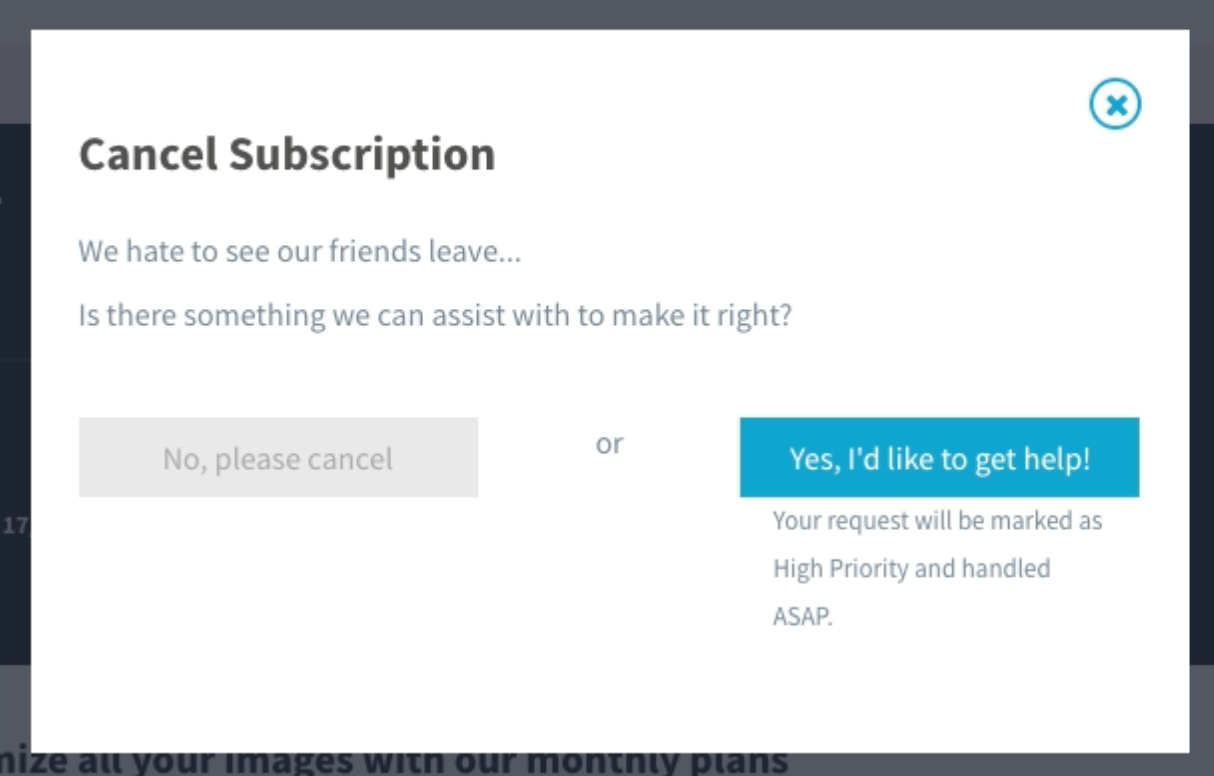 How to cancel subscription Documentation