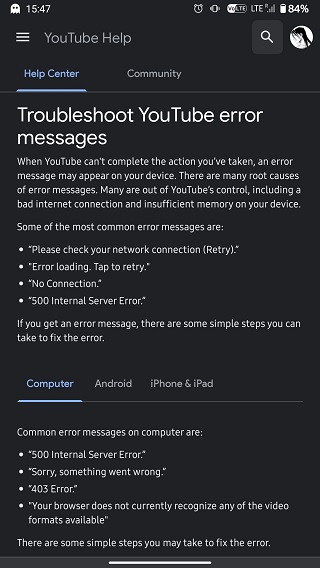 YouTube Oops Something went wrong monkey error causes fixes