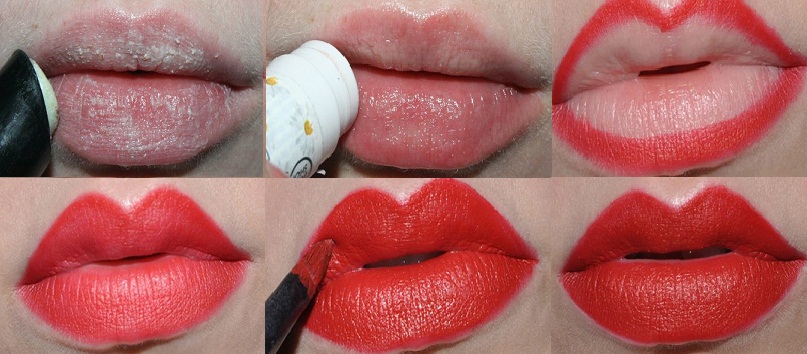 Bold Red Lipstick Tutorial for Christmas with Steps