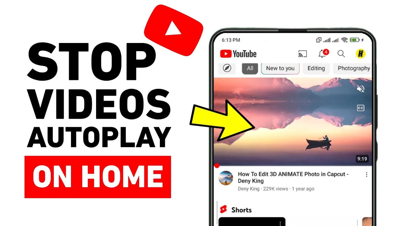 How to Stop Videos AutoPlay on YouTube Home Screen YouTube