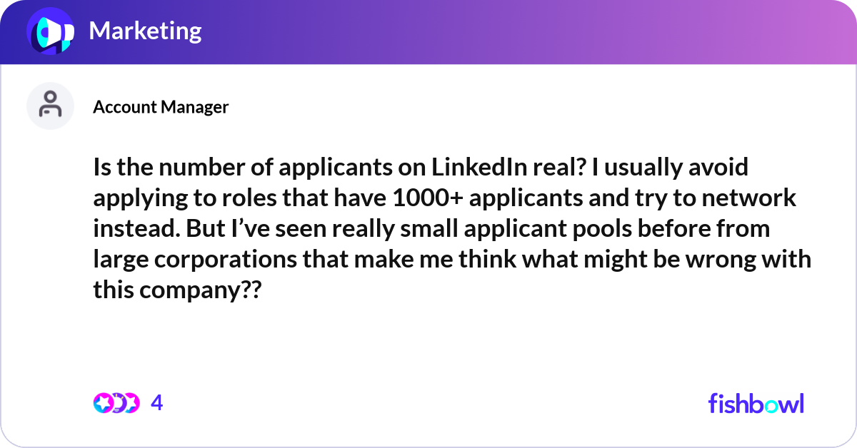 Is the number of applicants on LinkedIn real I us Fishbowl