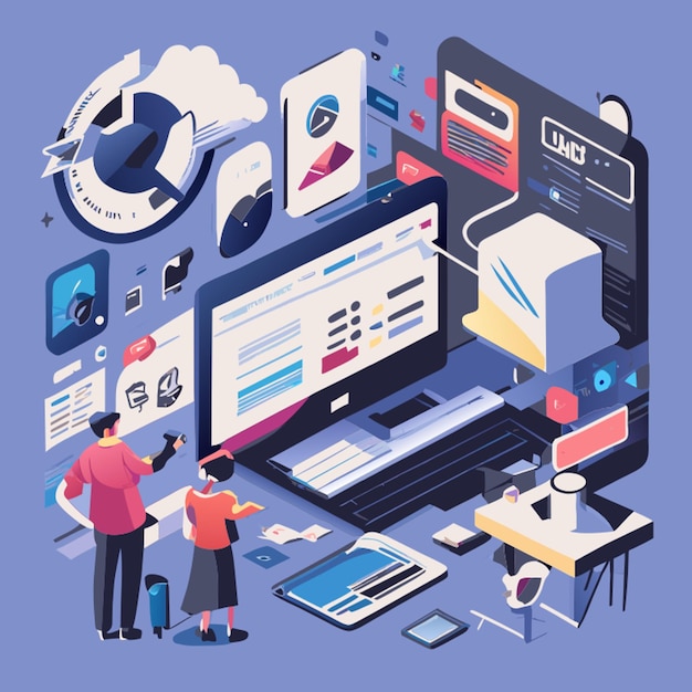 Premium Vector Digital marketing vector illustration