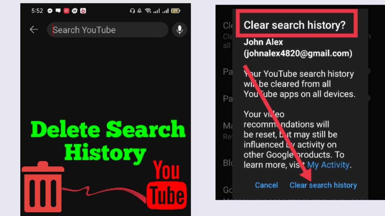 How to Delete YouTube Search History on App How to Clear YouTube