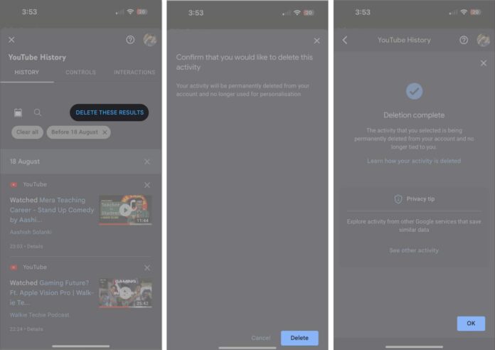 How to delete YouTube search and watch history on iPhone or iPad