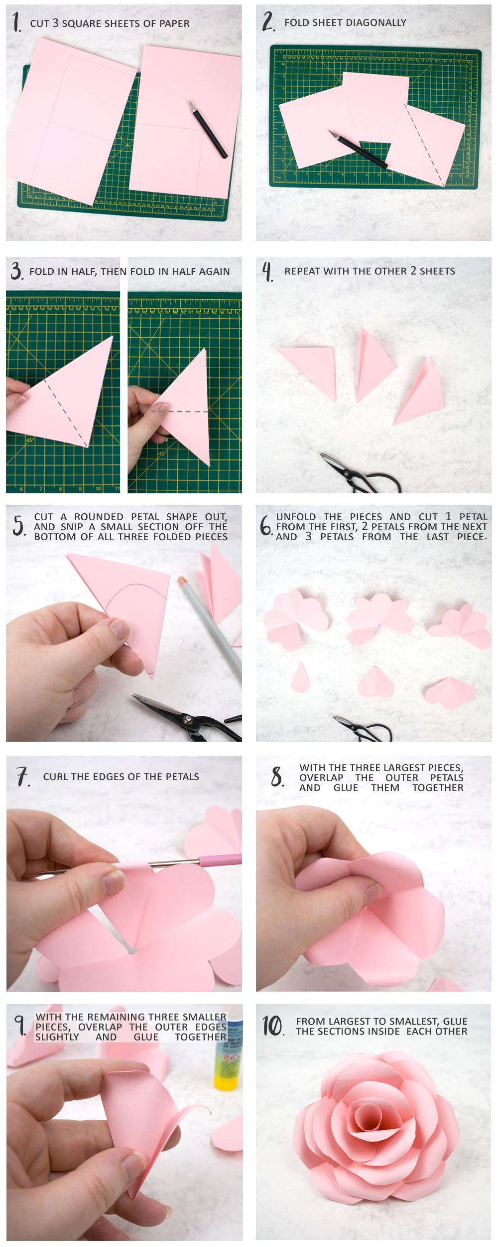 How to Make Simple Realistic Paper Roses Papirrose Papir blomster
