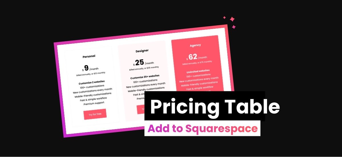 How to Add a Pricing Table in Squarespace 4 Easy Ways