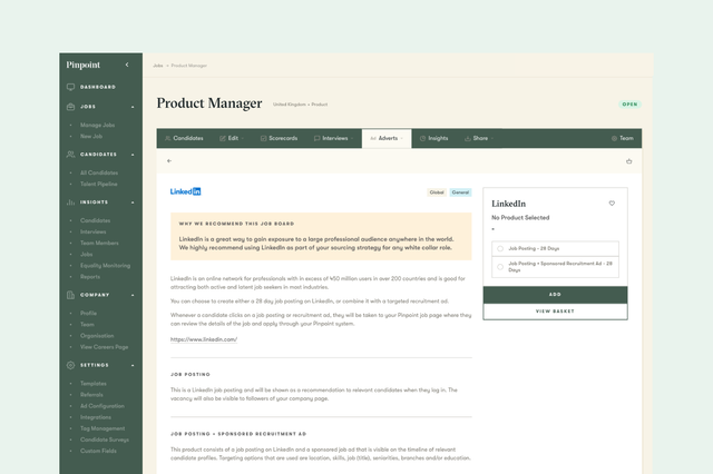 LinkedIn Applicant Tracking System Integration Pinpoint
