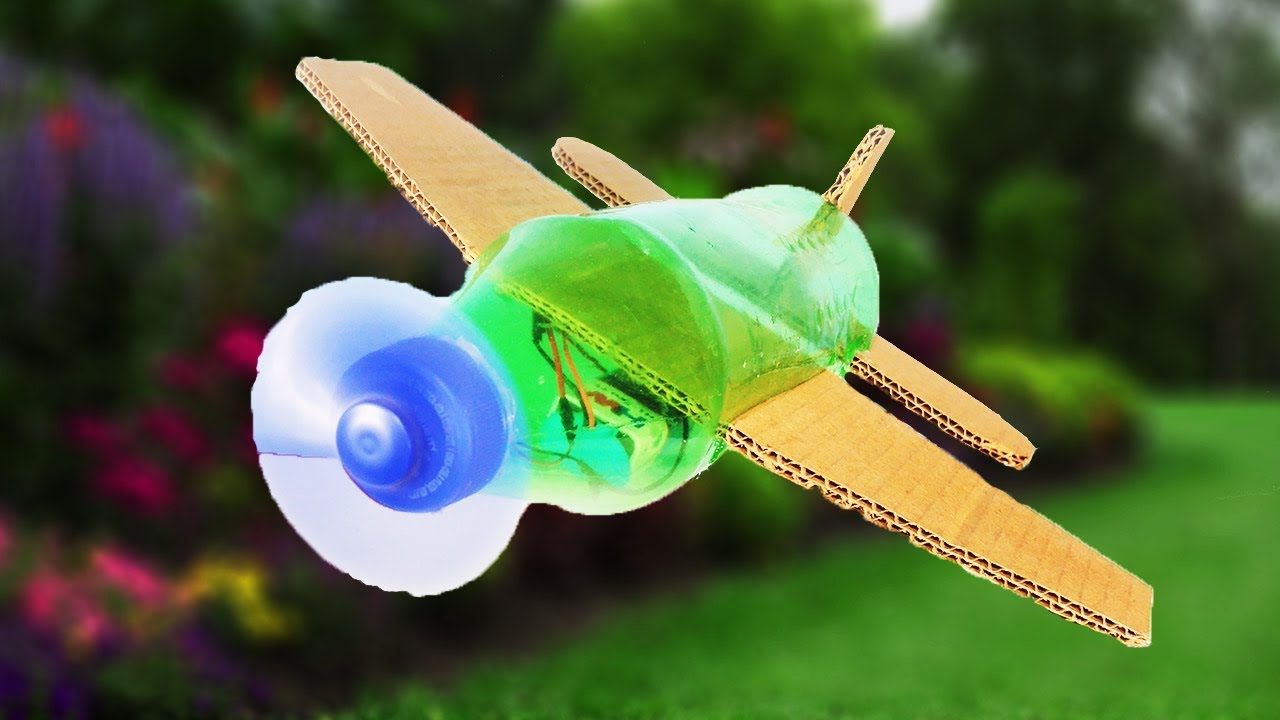 How To Make Flying Aeroplane At Home Using Plastic Bottle and