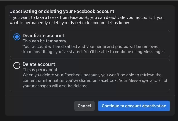 How To Deactivate Facebook Account In 5 Easy Steps Ask Yuga