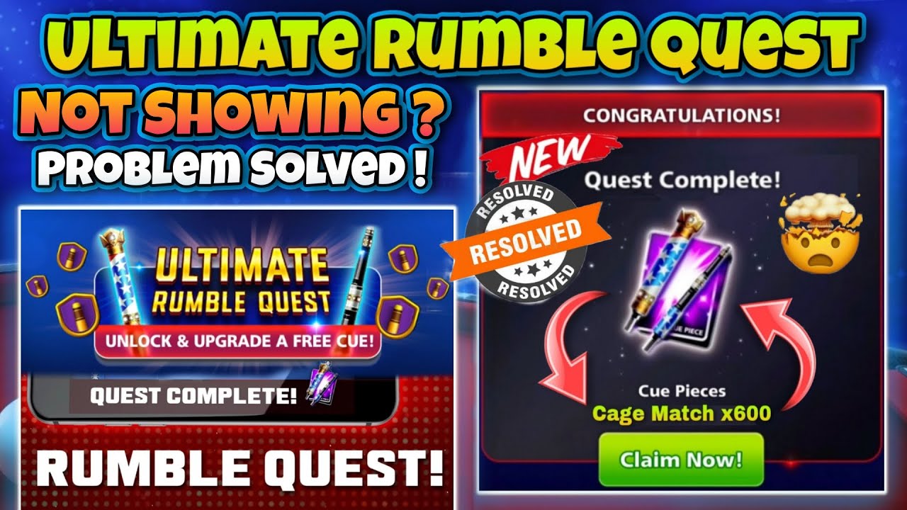 ULTIMATE RUMBLE QUEST NOT SHOWING PROBLEM SOLVED ALL 21 QUESTS