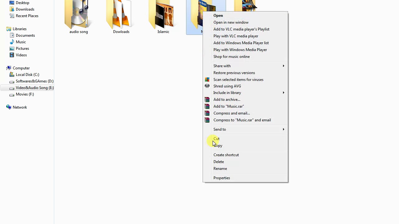 HOw to Hide Folder In window 7 YouTube
