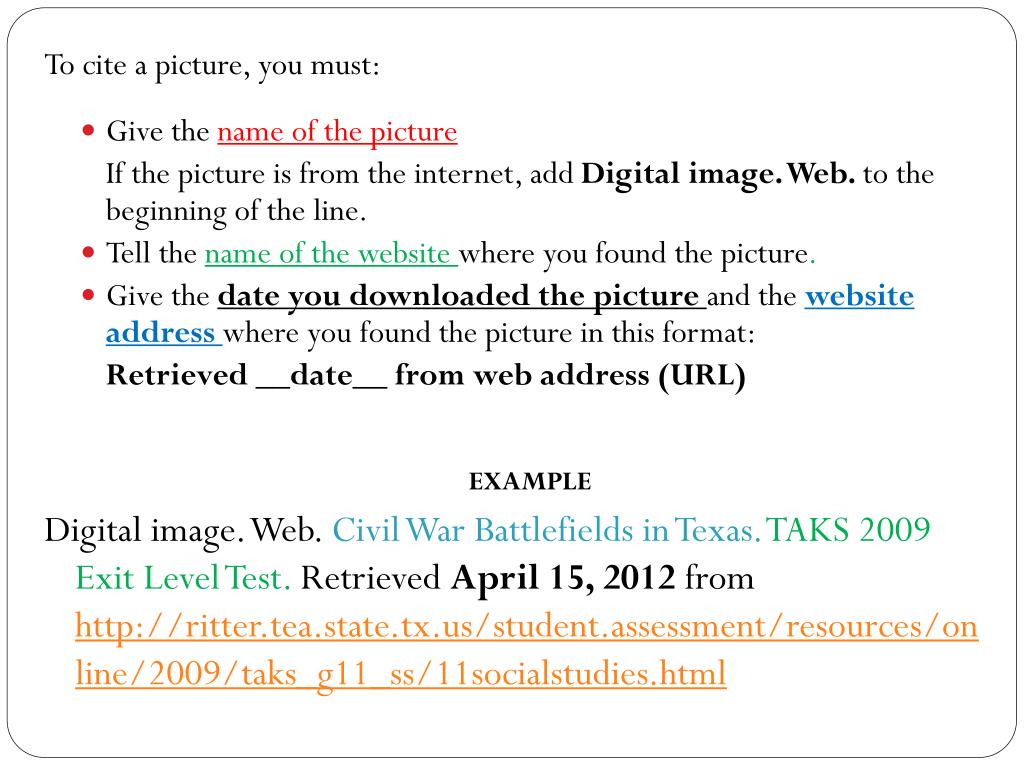 PPT How to Give Credit for Images that you use in your projects
