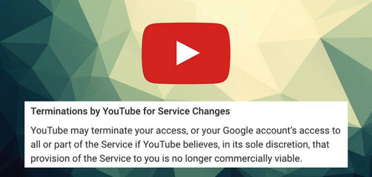 YouTube may terminate your access or your Google accounts access to