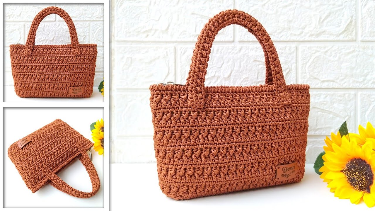 HOW TO MAKE CROCHET BAG TUTORIAL FOR BEGINNERS TUTORIAL CARA MEMBUAT
