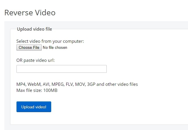 How to play YouTube video backwards