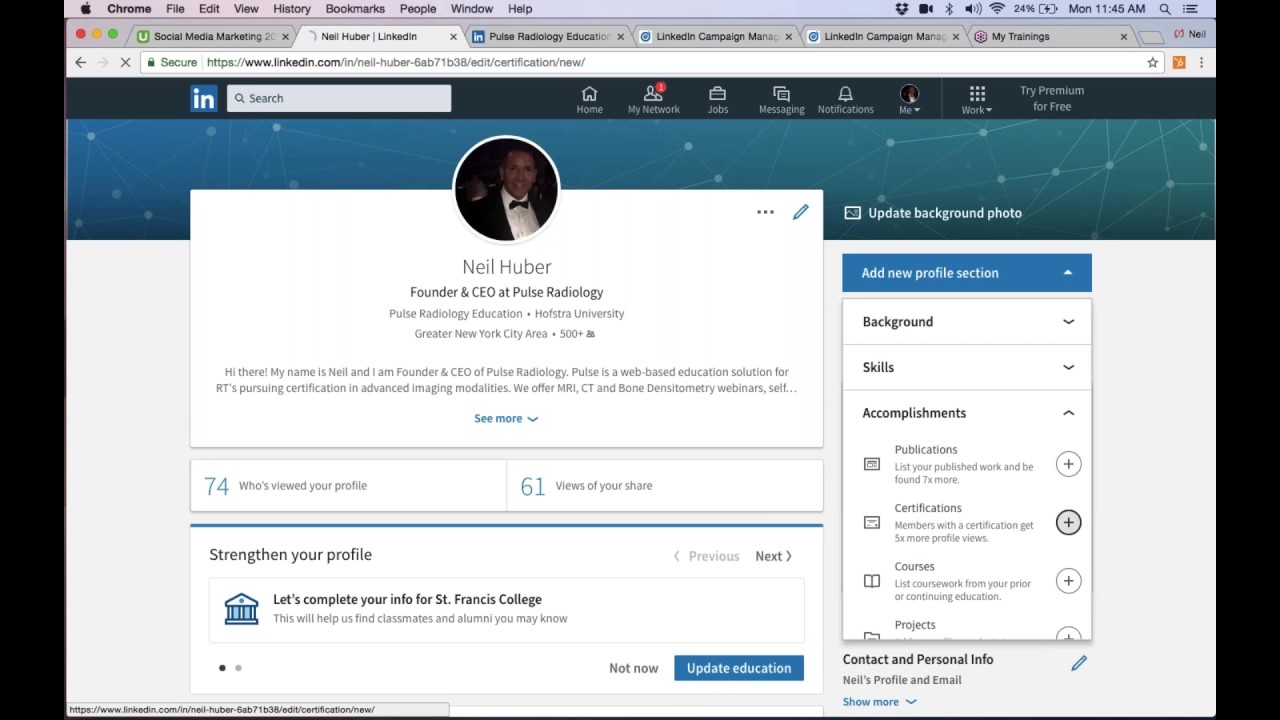 Adding Certificate to LinkedIn Profile YouTube