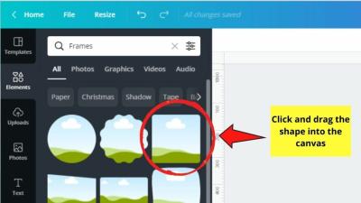 how to put images in shapes in canva